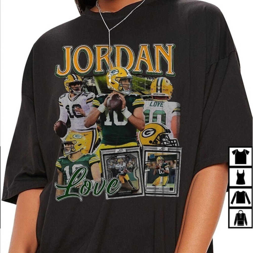 Jordan Love Sport Shirt  90S Packers Football Shirt